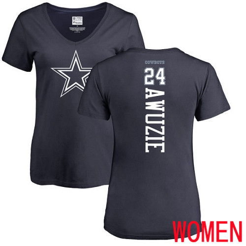 Women Dallas Cowboys Navy Blue Chidobe Awuzie Backer #24 Nike NFL T Shirt